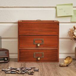 KORVIXA Large Jewellery Box Wood Storage Drawer Cabinet in Brown - Size: 900mm