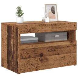 Berkfield Home TV Cabinet with LED Lights Old Wood 60x35x40 cm Engineered Wood in Brown - Size: 60 x 35 x 40 cm - thumbnail 6