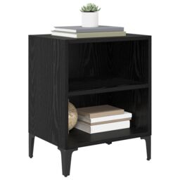 Berkfield Home Bedside Cabinet Black Oak 40x30x50 cm Engineered Wood - Size: 40 x 30 x 50 cm - thumbnail 3