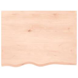 Berkfield Home Table Top 80x60x2 cm Untreated Solid Wood Oak in Light Oak - Size: 80 x 60 x 2 cm - thumbnail 1