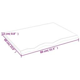 Berkfield Home Table Top 80x60x2 cm Untreated Solid Wood Oak in Light Oak - Size: 80 x 60 x 2 cm - thumbnail 6