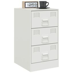 Berkfield Home Bedside Cabinets 2 pcs White 34.5x39x62 cm Steel - thumbnail 3