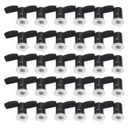 First Choice Lighting Set of 30 - White IP65 Bathroom Recessed Fire Rated Downlights - thumbnail 1