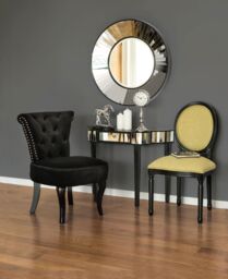 Orsina Modern Accent Wall Mirror, Sunburst Design Wall Mirror For Bedroom, Unique Indoor Wall Mirror For Hallway in Black - thumbnail 3