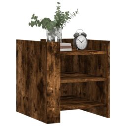 Berkfield Home Bedside Cabinet Smoked Oak 45x50x50 cm Engineered Wood in Brown - Size: 45 x 50 x 50 cm - thumbnail 3