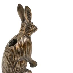 Ivyline Cast Aluminium Hare Candle Holder Antique Brass H18Cm W10Cm in Metallics - thumbnail 3