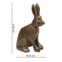 Ivyline Cast Aluminium Hare Candle Holder Antique Brass H18Cm W10Cm in Metallics - thumbnail 4