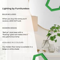 FurnitureboxUK Nora Energy Efficient Clear Glass & Coloured Shade Table Lamp Light (Including Bulb) in Cream - thumbnail 7