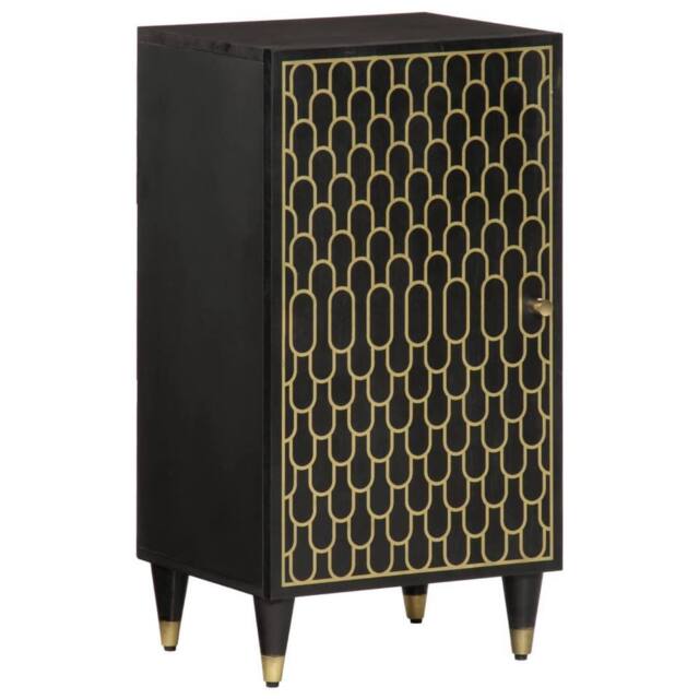 Berkfield Home Side Cabinet 40x33x75 cm Solid Wood Mango in Black - Size: 40 x 33 x 75 cm - image 1
