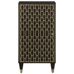 Berkfield Home Side Cabinet 40x33x75 cm Solid Wood Mango in Black - Size: 40 x 33 x 75 cm - thumbnail 3