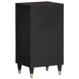 Berkfield Home Side Cabinet 40x33x75 cm Solid Wood Mango in Black - Size: 40 x 33 x 75 cm - thumbnail 5
