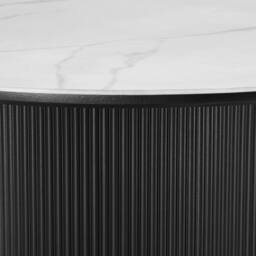 Home Detail Oscar Round Sintered Stone Japandi Side Table with Black Base - thumbnail 4