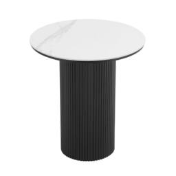 Home Detail Oscar Round Sintered Stone Japandi Side Table with Black Base - thumbnail 3