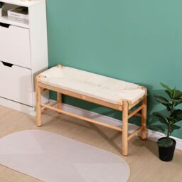 Nordlys Scandinavian Wooden Entryway Bench with Storage in Brown - thumbnail 2