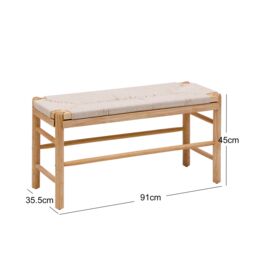 Nordlys Scandinavian Wooden Entryway Bench with Storage in Brown - thumbnail 5