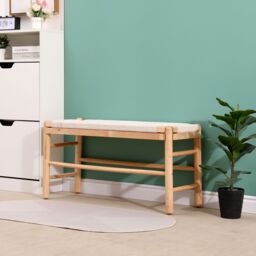 Nordlys Scandinavian Wooden Entryway Bench with Storage in Brown - thumbnail 6