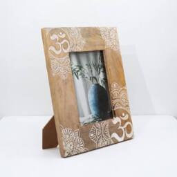 KDMD Lrg Mango Wood Picture Frame (for 13x18cm) 28x23x2cm - Mandala - White in Brown - Size: 28 x 23 x 2 cm - thumbnail 3