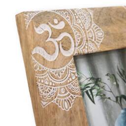 KDMD Lrg Mango Wood Picture Frame (for 13x18cm) 28x23x2cm - Mandala - White in Brown - Size: 28 x 23 x 2 cm - thumbnail 2