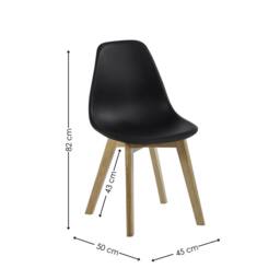 Cheshire Alderley Premium Black Plastic Dining Chairs with Wooden Legs-Set of 2 - thumbnail 7