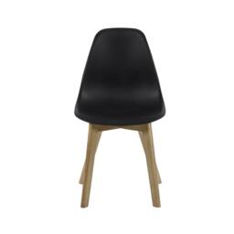 Cheshire Alderley Premium Black Plastic Dining Chairs with Wooden Legs-Set of 2 - thumbnail 3