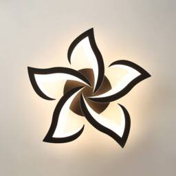 Pheashine White 66cm Round Petal LED Ceiling Light 40W Dimmable 4700LM Remote in Black - thumbnail 6