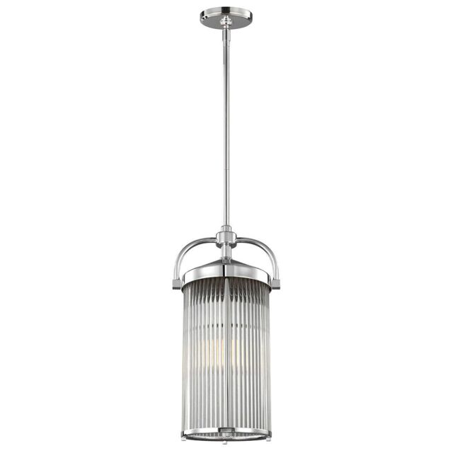 Loops IP44 3 Bulb Ridged Glass Ceiling Pendant Light Fitting Chrome LED G9 3.5W Bulb in Clear
