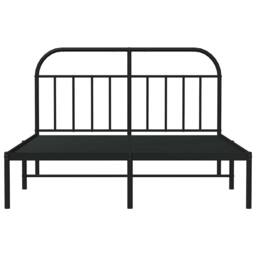 Berkfield Home Metal Bed Frame with Headboard Black 135x190 cm Double - thumbnail 6