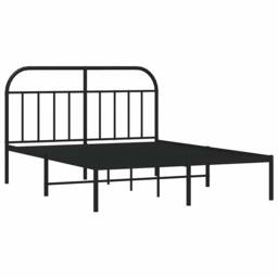 Berkfield Home Metal Bed Frame with Headboard Black 135x190 cm Double - thumbnail 3