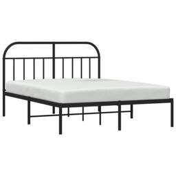 Berkfield Home Metal Bed Frame with Headboard Black 135x190 cm Double - thumbnail 5