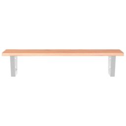 Berkfield Home Basin Shelf Wall Mounted Steel & Solid Wood Oak in Brown - thumbnail 4