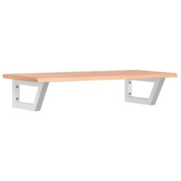 Berkfield Home Basin Shelf Wall Mounted Steel & Solid Wood Oak in Brown - thumbnail 2