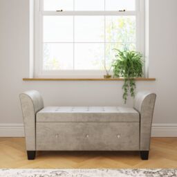 GFW Verona Chenille Diamante Window Seat in Silver