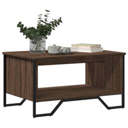 Berkfield Home Coffee Table Brown Oak 75x51x40 cm Engineered Wood - Size: 75 x 51 x 40 cm - thumbnail 4
