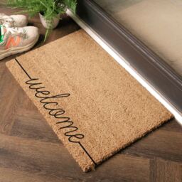 Artsy Mats Curly Welcome doormat - Regular 60x40cm in Black - Size: 40 cm x 60 cm - thumbnail 2