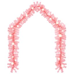 Berkfield Home Christmas Garland with LED Lights 5 m Pink - thumbnail 2
