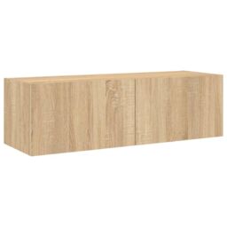 Berkfield Home 5 Piece TV Wall Cabinets with LED Lights Sonoma Oak in Brown - thumbnail 9