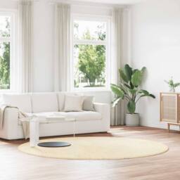 Berkfield Home Shaggy Rug High Pile NAVARRA Cream 240x240 cm Polyester - Size: Medium - thumbnail 2