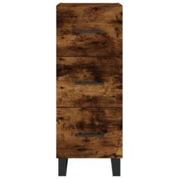Berkfield Home Highboard Smoked Oak 34.5x34x180 cm Engineered Wood in Brown - thumbnail 6
