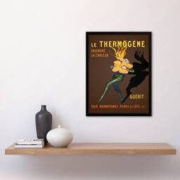 Artery8 Leonetto Cappiello Framed Wall Art Le Thermogene Vintage French Advert in Brown - Size: A4 - thumbnail 2