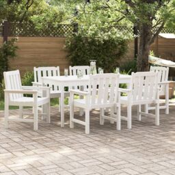 Berkfield Home Garden Dining Chairs 6 pcs White 65.5x55.5x88 cm HDPE - thumbnail 1