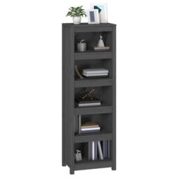 Berkfield Home Beautiful Book Cabinet Grey 50x35x154 cm Solid Wood Pine - Size: 50 x 35 x 154 cm - thumbnail 4
