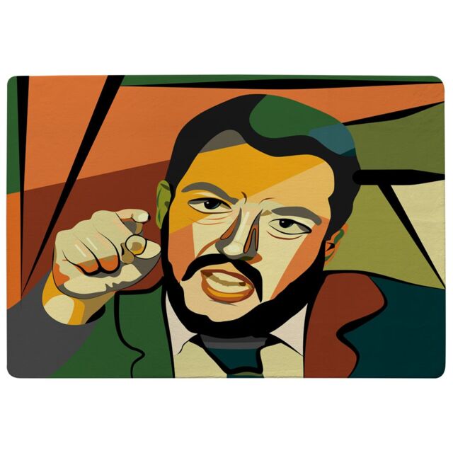 Benjamin Tate Design Cubism Art Style, Politician Designer Rug in Natural - Size: Large - image 1