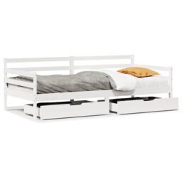Berkfield Home Daybed with Drawers without Mattress White 90x190 cm Single Solid Wood - thumbnail 2