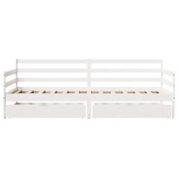Berkfield Home Daybed with Drawers without Mattress White 90x190 cm Single Solid Wood - thumbnail 4