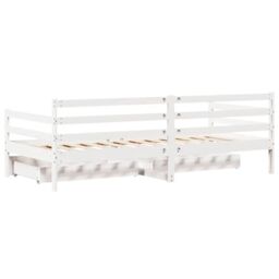 Berkfield Home Daybed with Drawers without Mattress White 90x190 cm Single Solid Wood - thumbnail 8