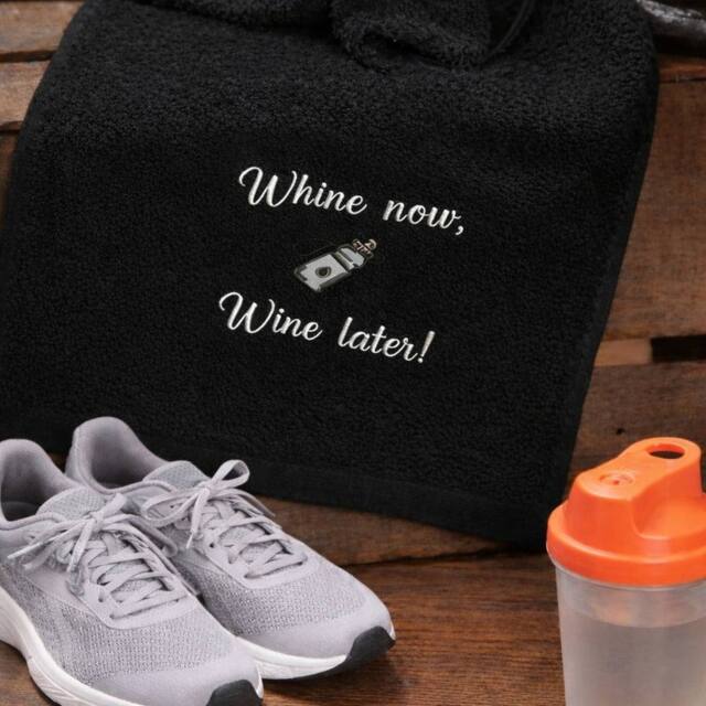 Duncan Stewart Running Sports Towel Whine Now Whine later in Black - image 1