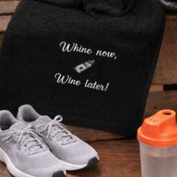 Duncan Stewart Running Sports Towel Whine Now Whine later in Black