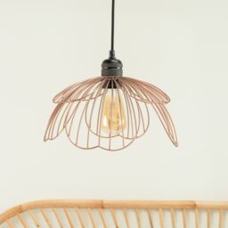 ValueLights Pink Metal Flower Easy Fit Ceiling Pendant Light Shade Lampshade