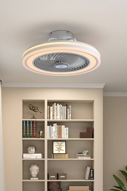 Acrylic Shade 21-Inch LED Ceiling Fan Light in White - image 1