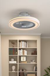 Acrylic Shade 21-Inch LED Ceiling Fan Light in White